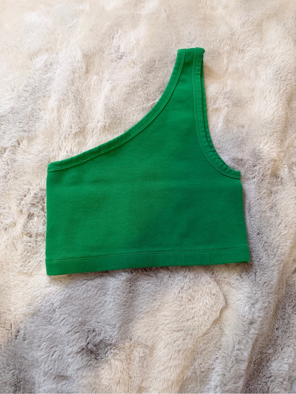 Zara Green One-Shoulder Crop Top